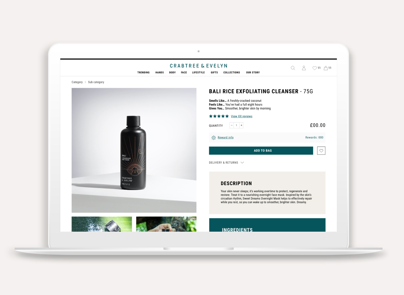 Crabtree & Evelyn - Site redesign